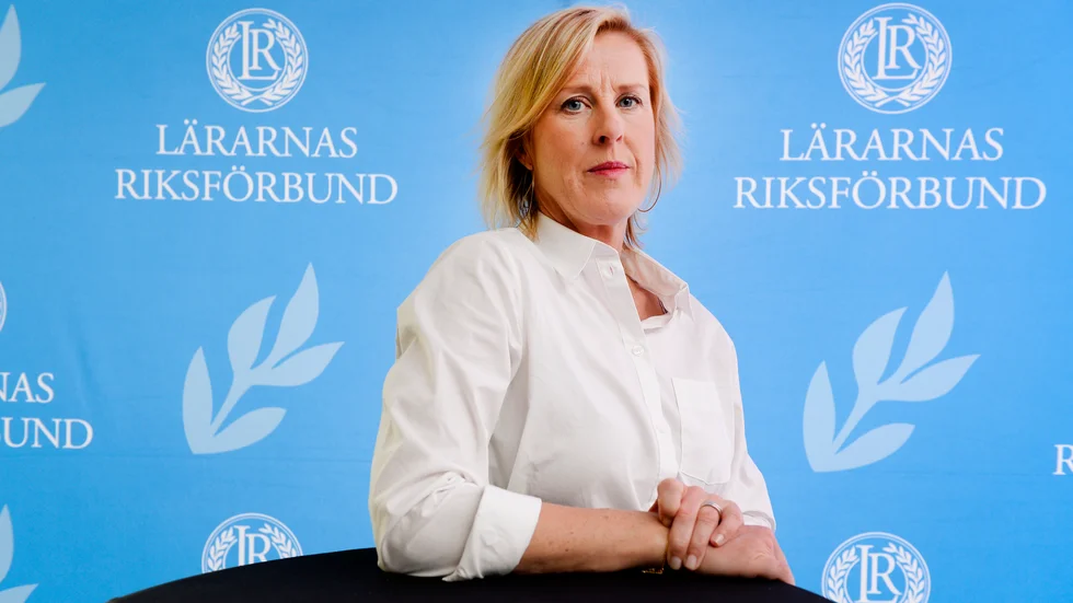 Åsa Fahlén, ordförande för Lärarnas Riksförbund, tycker att det är ett bra beslut att ställa in vårens nationella prov. Arkivbild.