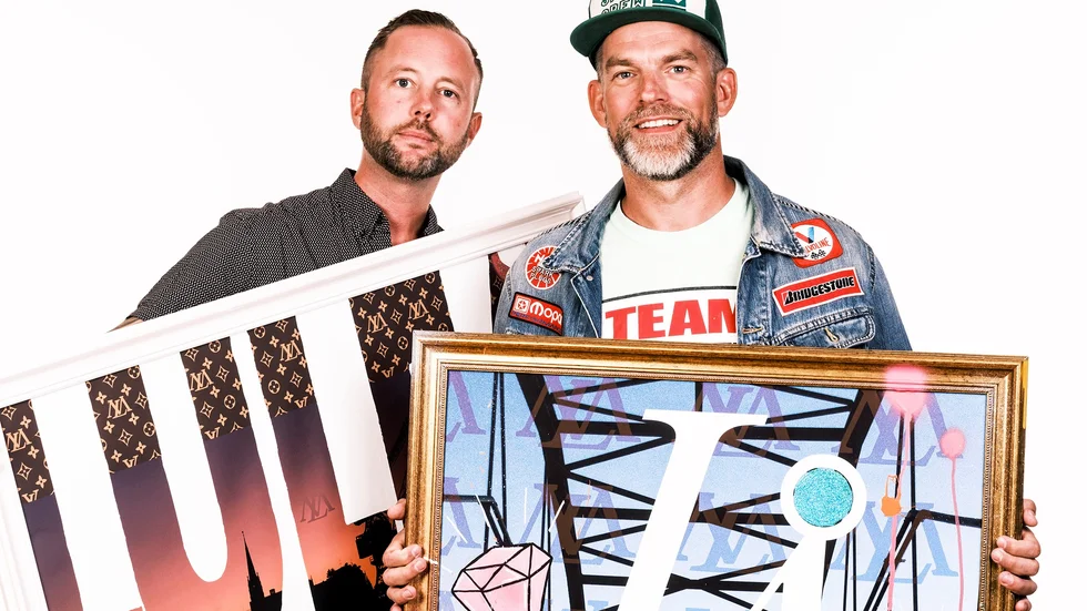 Luleåprofilerna Micke Lindgren och Daniel Holmgren i välgörande samarbete. "Jag har fotat, sen har Micke målat, både för hand och lite digitalt", säger Daniel Holmgren.