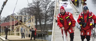 Action i Fiskeboda när sjöräddningstationen tar form