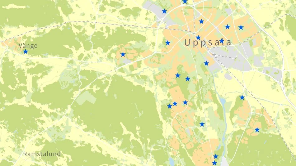 Här finns Uppsala kommuns utegym. 