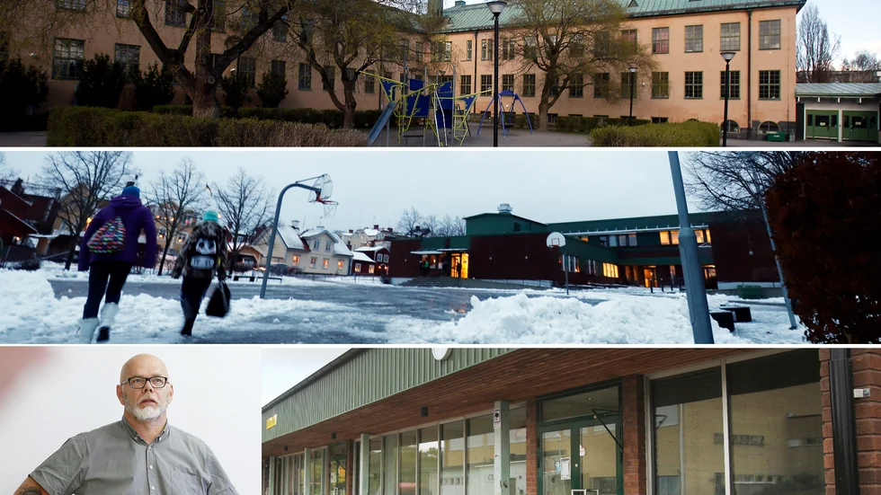 "Alla våra skolor går igång", säger Tony Lööw som är utbildningschef i Strängnäs kommun. På bilden syns tre av skolorna som tar emot elever från och med måndag: Paulinska skolan, Mariefreds skola och Åkersskolan.