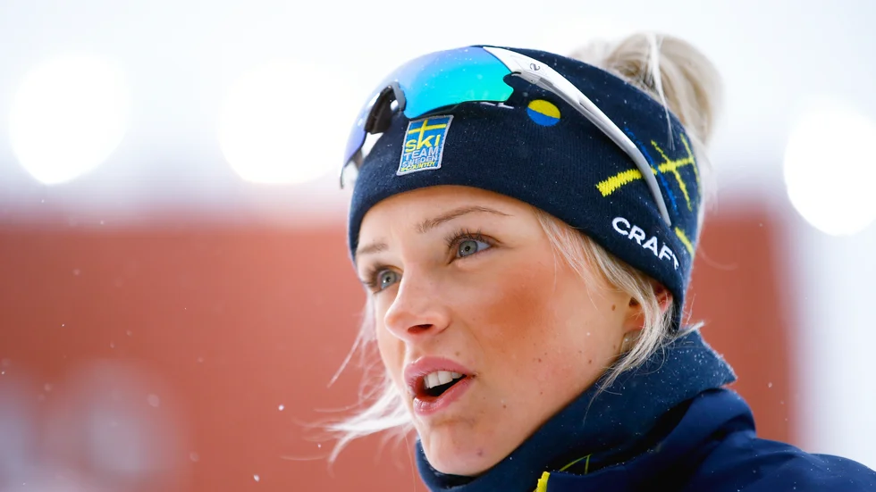 Frida Karlssons blir av med sin tredjeplats i Val Müstairs sprint. Arkivbild.