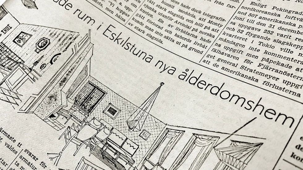 I januari 1951 presenterades skisserna till Eskilstunas nya ålderdomshem. 