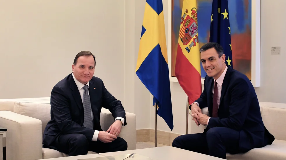 Statsminister Stefan Löfven (S) får besök av Spaniens premiärminister Pedro Sanchez i veckan, inför EU-toppmötet i Bryssel. Sverige ska övertalas att ge efter mer i förhandlingar om långtidsbudget och coronastödpaket. Arkivbild.