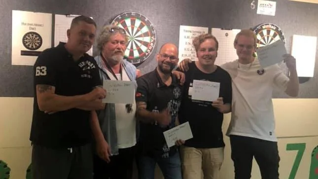 Toppkvartetten, från vänster: Jimmy Öhr, Thomas Kallin, arrangör, Chritian Blychert, Hampus Norrström och Carl Flodin.