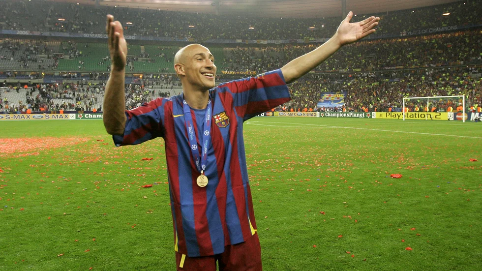 Henrik Larsson efter Barcelonas seger i Champions League 2006.