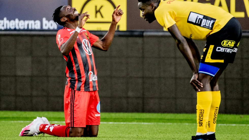 Östersunds Blair Turgott gjorde matchens enda mål.
