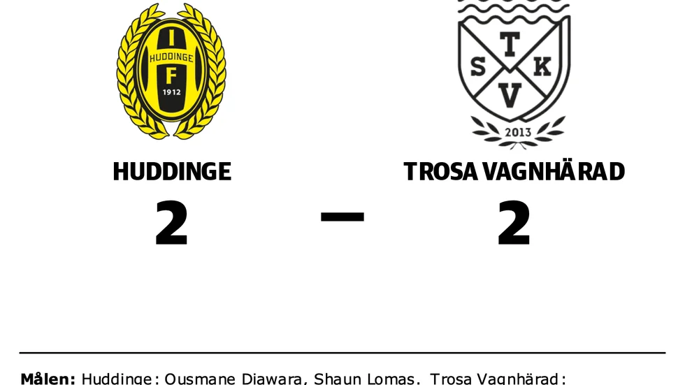 Huddinge IF spelade lika mot Trosa-Vagnhärad SK