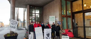 De protesterar vid stadshuset: "Sluta konsumera"