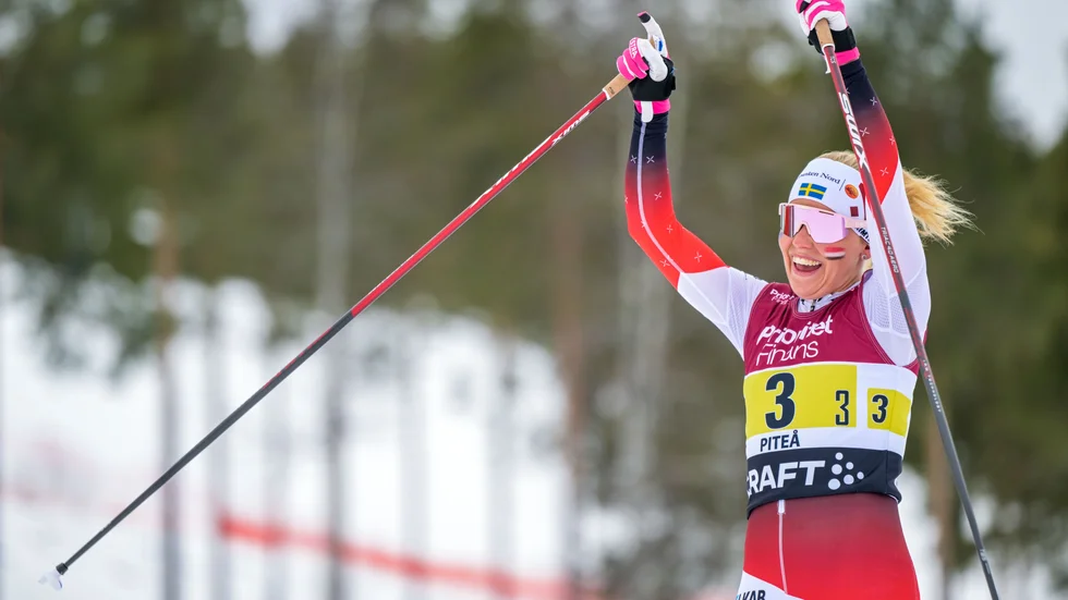 Lisa Vinsa på damernas stafett.
