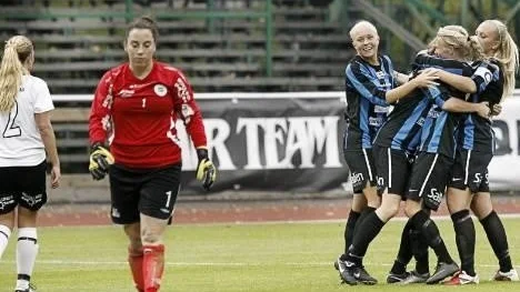 Danmark/Siriusjubel efter Jenny Janssons 1-0.
