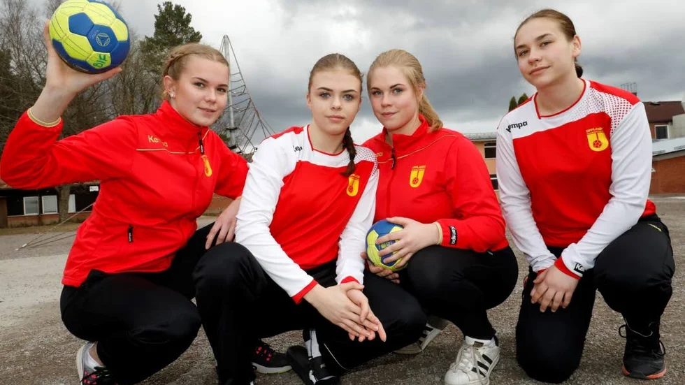 Landslagsläger. Ida Schaffer,  Linnea Olofsson, Sandra Åkerman och Nathalie Stjernberg.