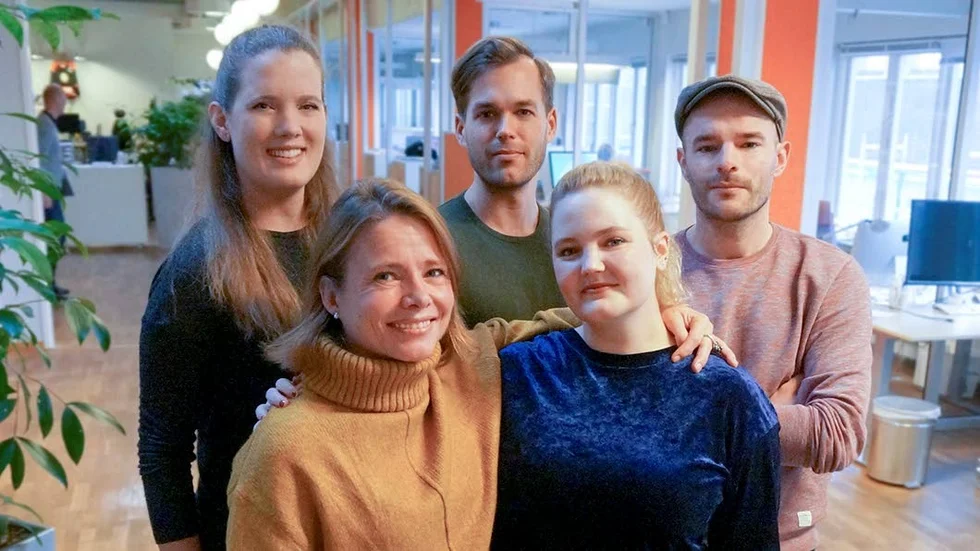 Här är Uppsalapersonerna som står bakom den stora kampanjen: Anna Hellström, projektledare, Frida Leijonborg, produktionsledare, Maria Ulfendahl UX-director, Filip Larsson, designer och Paul Kemeny AD.