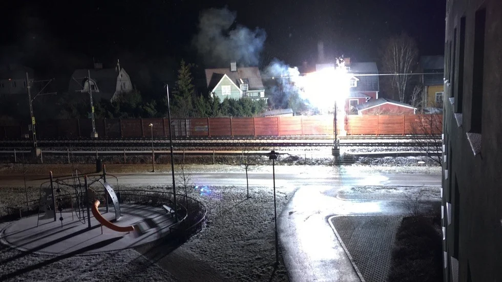 Så här såg det ut vid Portalparken i Uppsala vid klockan 22.20 på måndagen.