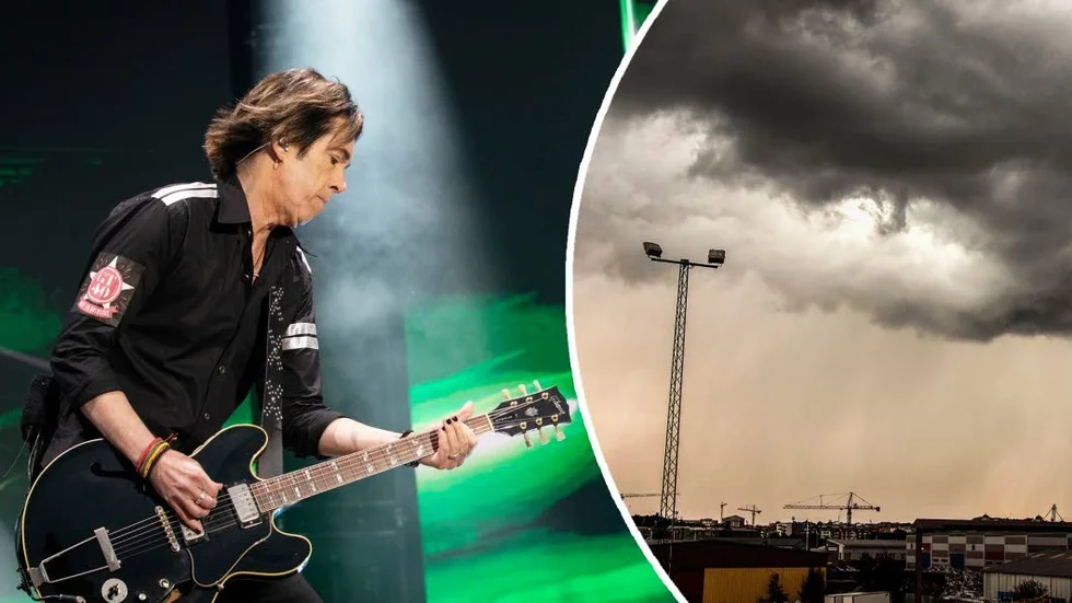 Regn och rusk väntar under kvällens Gyllene Tider-konsert i Botaniska trädgården.