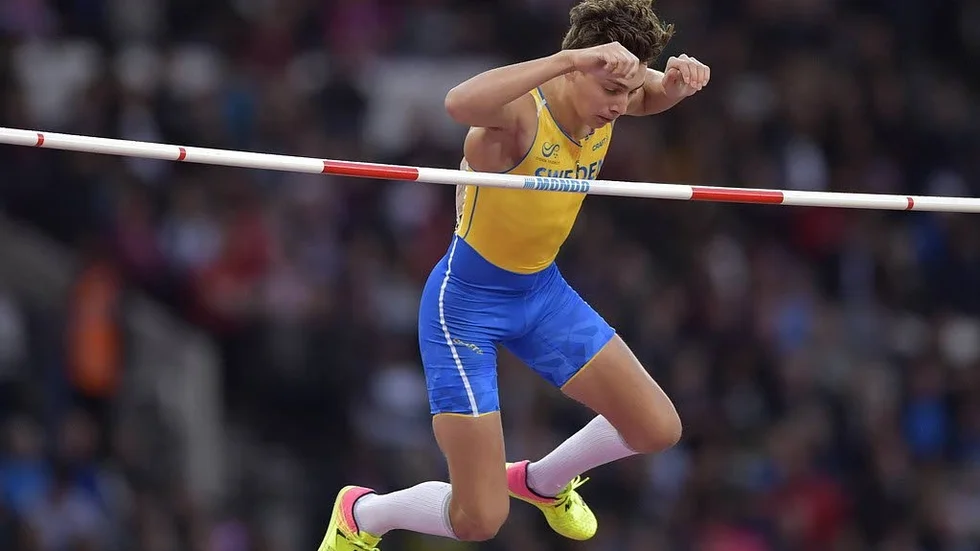 VM-hoppare. Armand Duplantis under stavfinalen i Friidrotts-VM 2017 i Londons Olympiastadion.