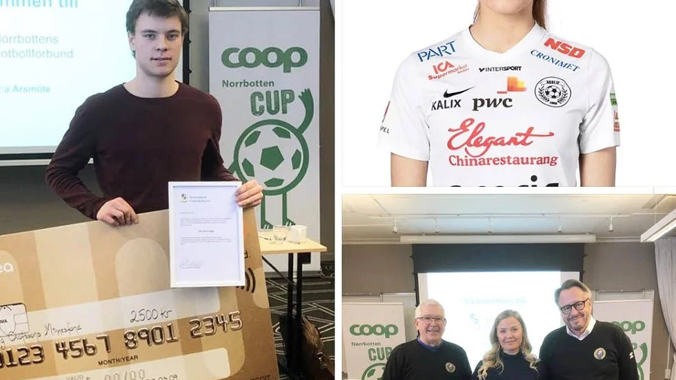 Stipendie från Stig Olofssons Minnesfond tilldelades till talangfulla ungdomsspelare födda 2001. Tilda Westman, Assi IF och Henrik Drugge, Bodens BK FF.