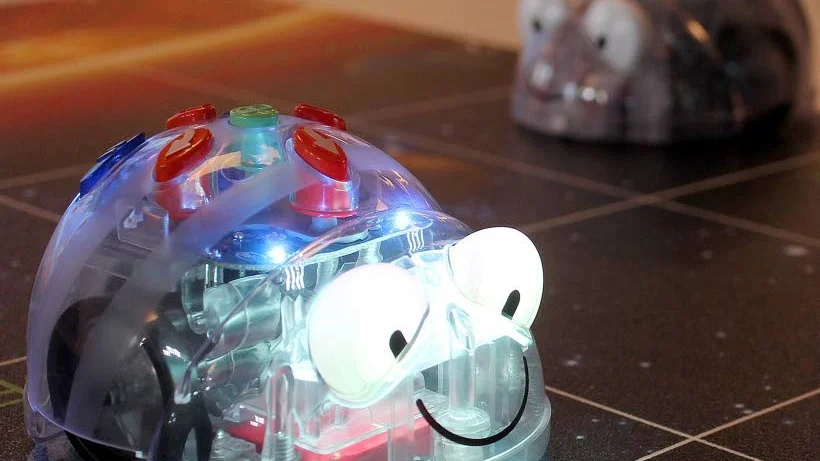 Robot. Blue-bot, är en liten programmeringsrobot som även de yngre eleverna får lära sig att programmera.