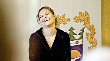 Kronprinsessan Victoria var på ett strålande humör.