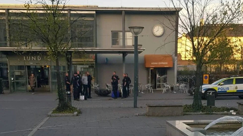 Här grips den misstänkte mannen i Lund.