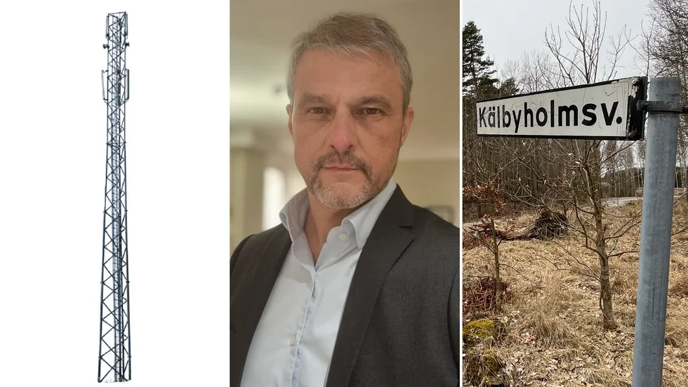 Staffan Lindbäck är vd för Cellnex/On Tower Sweden AB som vill bygga ett mobiltorn vid Kälbyholmsvägen i Skogstorp. 
