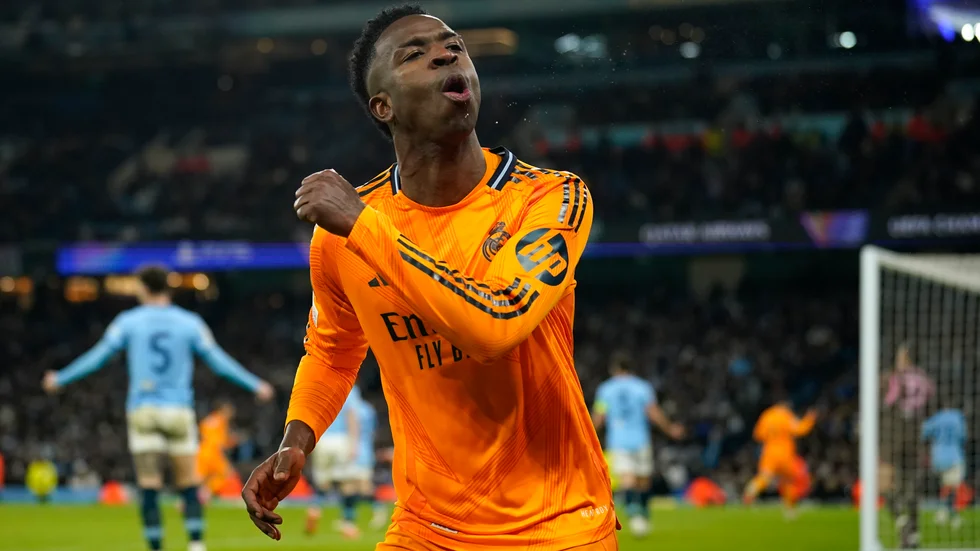 Real Madrids Vinicius Junior jublar.