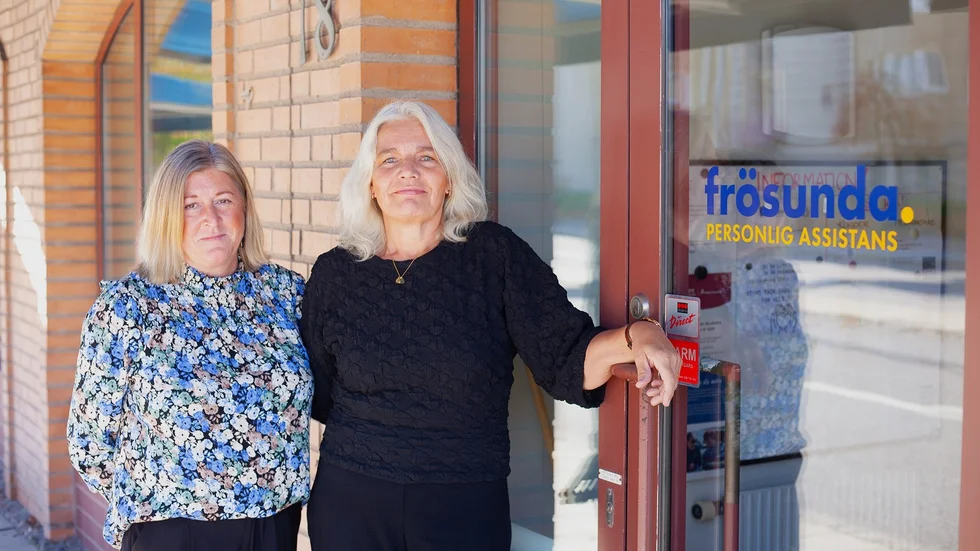 Pia Järneström, regionchef på Frösunda Personlig assistans, tillsammans med verksamhetschefen Cecilia "Cicci" Binglöv.