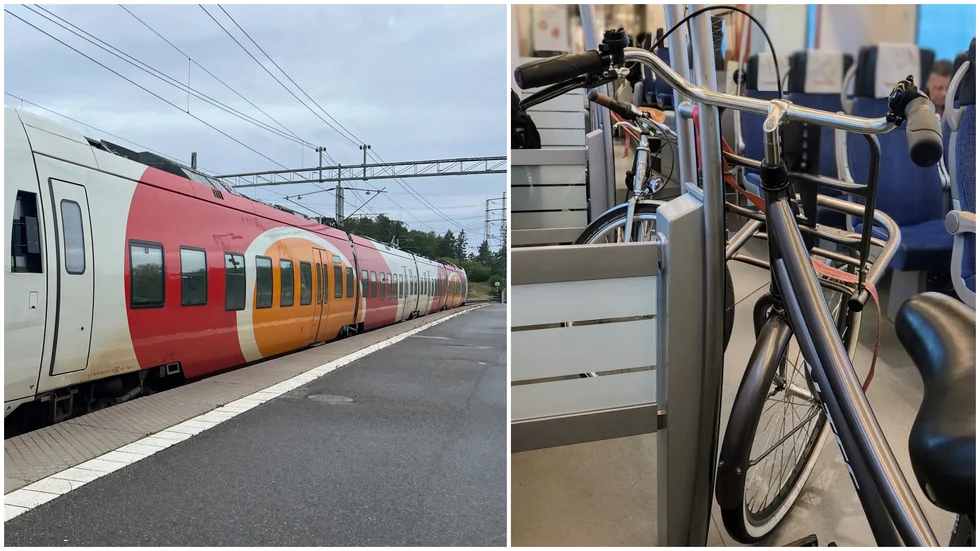 Personalen suckar, medpassagerare fräser och övriga cyklister på tåget vaktar ilsket sin egen cykel mot eventuella repor, skriver en pendlare. På bilden syns cyklar på rad i mittgången.