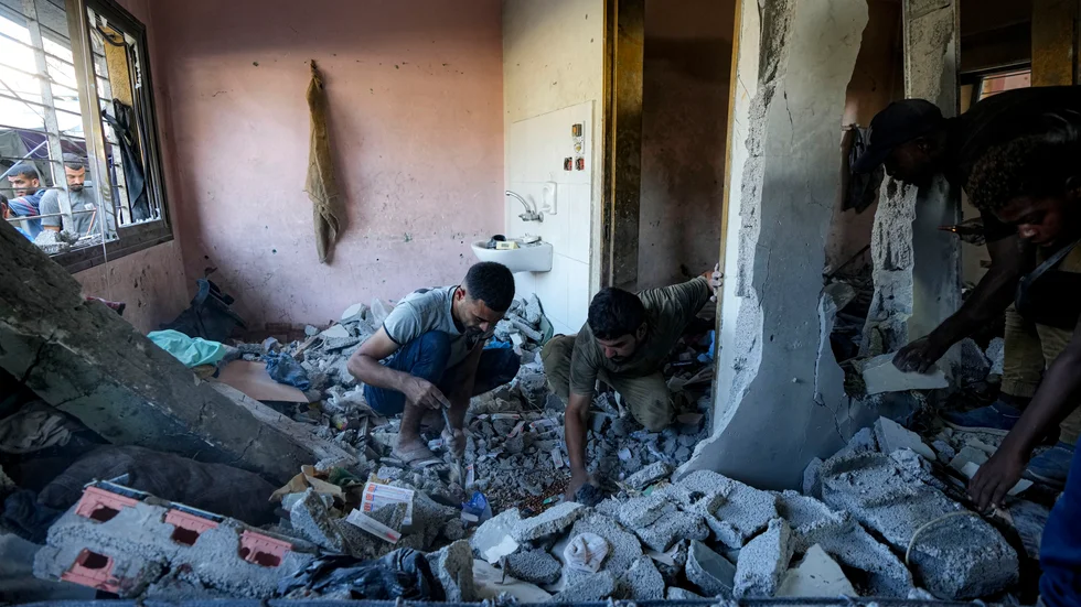 Bilden visar efterdyningarna av en tidigare israelisk attack i Gaza. Arkivbild.