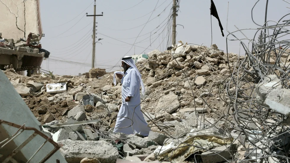 Bilden är tagen fem år efter att USA inledde anfallet mot Saddam Husseins Irak. 