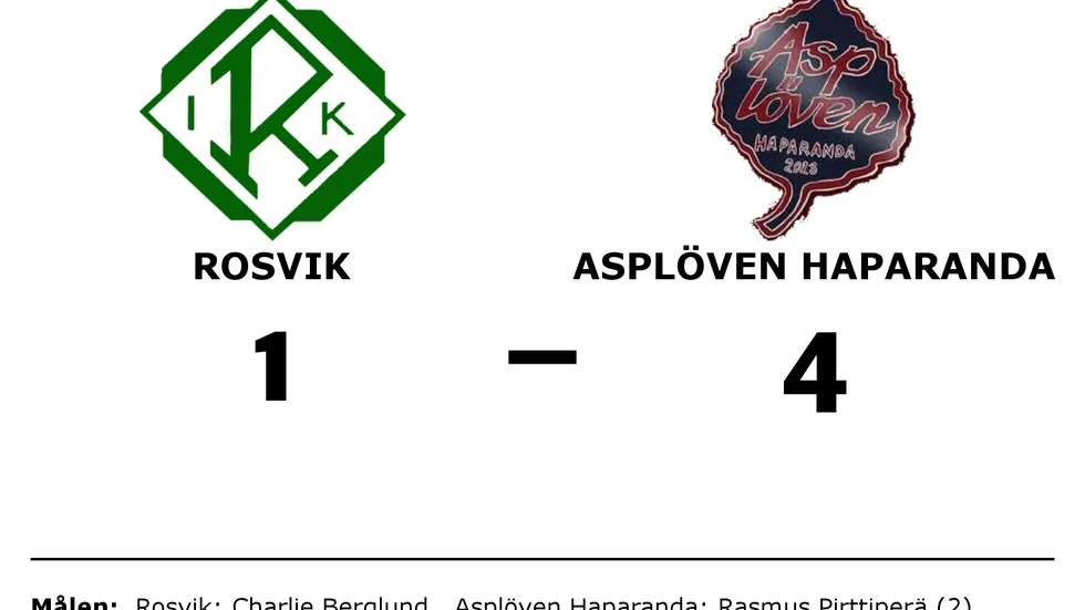 Rosvik IK förlorade mot Asplöven Haparanda
