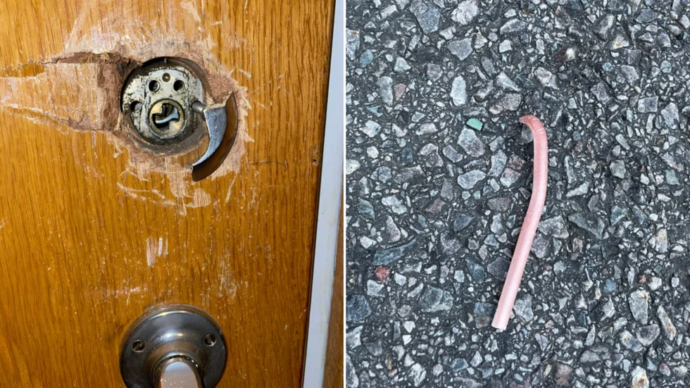 Låset var redan vandaliserat. Mannen kunde ta sig in i kvinnans lägenhet med en plastbit från en räfsa som verktyg.