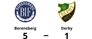 Svårstoppade Borensberg fortsätter vinna – 5-1 mot Derby