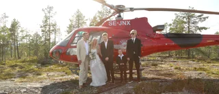 Gifte sig på Fagerberget – lämnade vigseln i helikopter