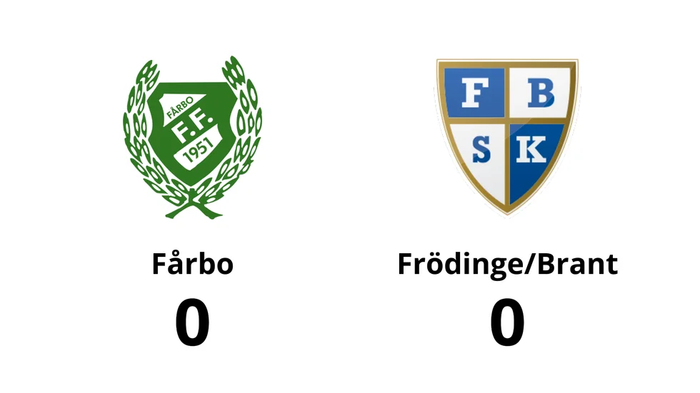 Fårbo FF spelade lika mot Frödinge/ Brant SK