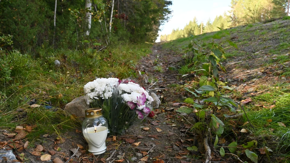 Nu finns en minnesplats i diket vid olycksplatsen.