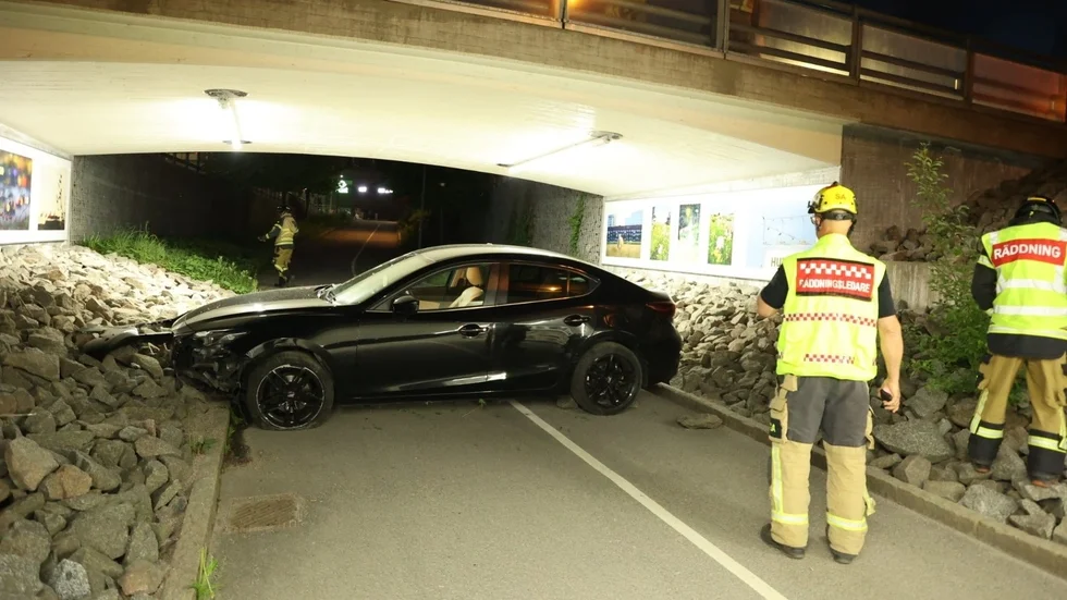 Färden slutade tvärs över en cykelbana.