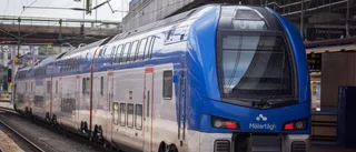 Nedfallet träd över ledning stoppar tågtrafik