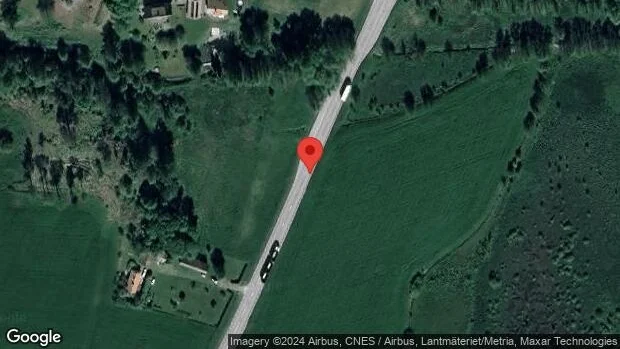 Stopp på väg 32 på grund av en singelolycka