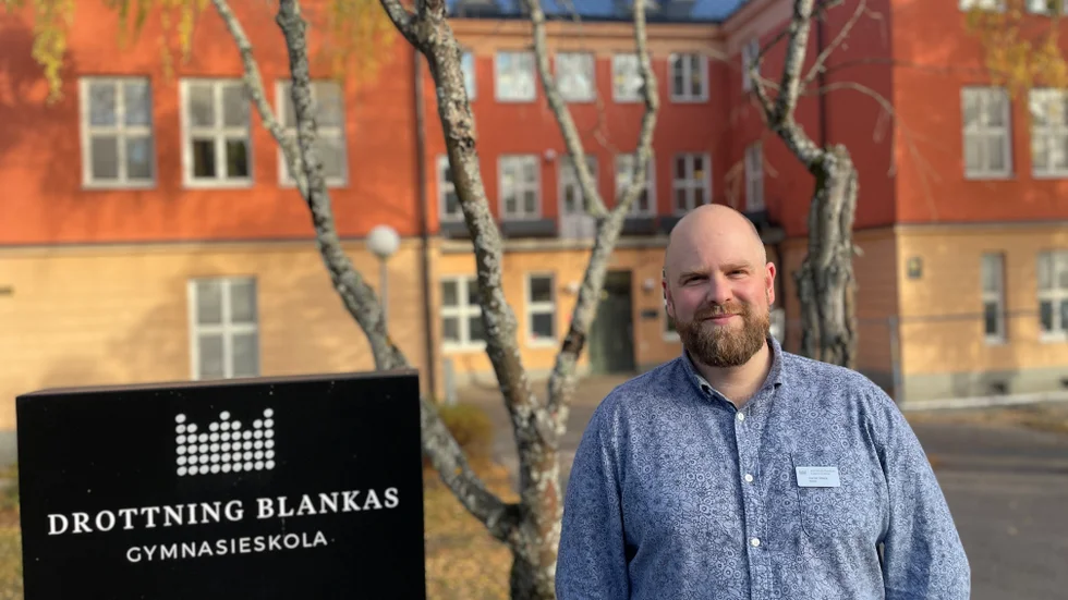 Daniel Öberg, rektor på Drottning Blanka, den enda gymnasieskola i Uppsala som har profilerat sig inom modedesign på Estetiska programmet i nästan 15 år.