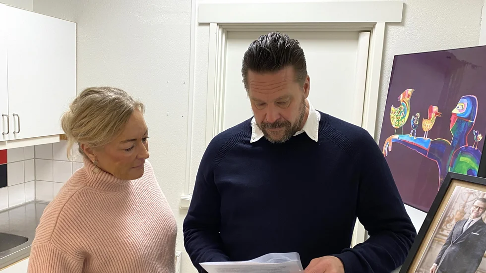 Magnus Björkegren tillsammans med Birgitte Blicher, nytillträdd rektor på Lyrans läroverk. 
