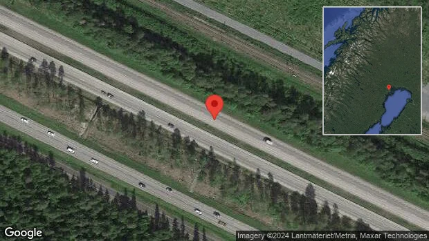 Varning för älg på vägen på väg 97