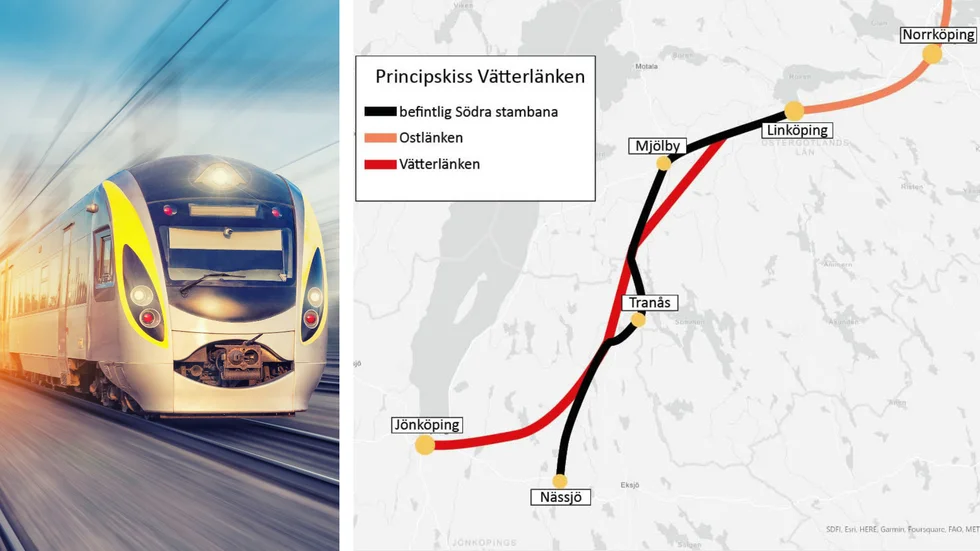 Under namnet Vätterlänken lanserar Region Östergötland och Region Jönköpings län ett förslag på ny järnväg mellan Linköping och Jönköping.