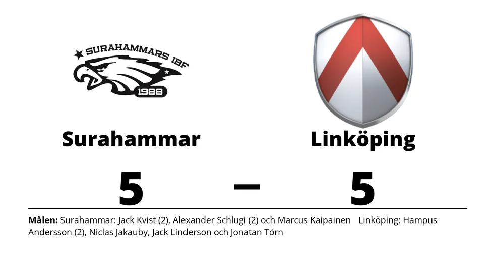 Surahammars IBF spelade lika mot Linköping FBC