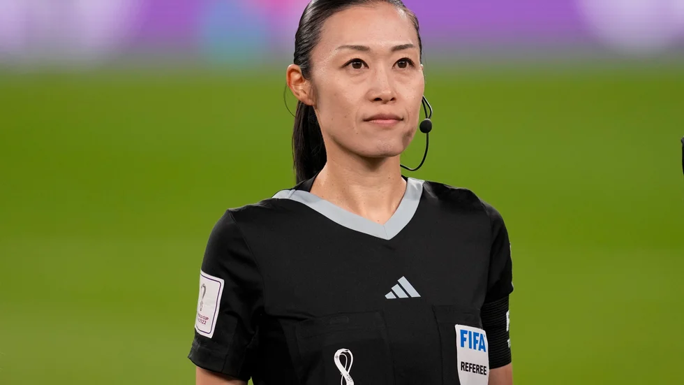 Japanska fotbollsdomaren Yoshimi Yamashita under Qatar-VM i fjol.