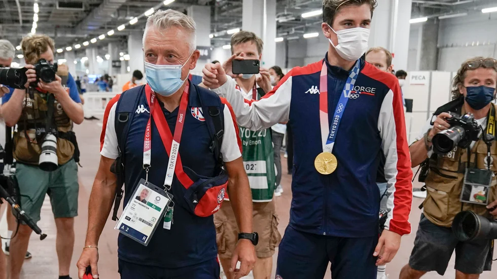 Gjert Ingebrigtsen och Jakob Ingebrigtsen. Arkivbild.
