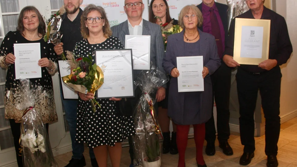 Alla vinnare som prisades under galan Bygdens bästa i Norsjö.