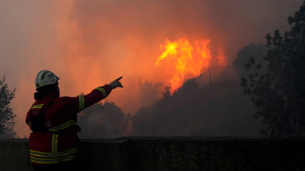 En skogsbrand utanför Lissabon i Portugal i slutet av juli. Arkivbild