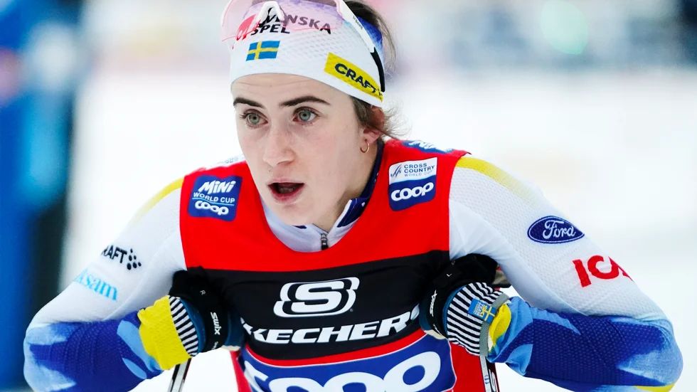 Ebba Andersson är tillbaka efter att ha brutit Tour de Ski tidigare denna månad. Arkivbild.