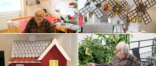 Robert, 91, bygger hus på äldreboendet – till besökares glädje